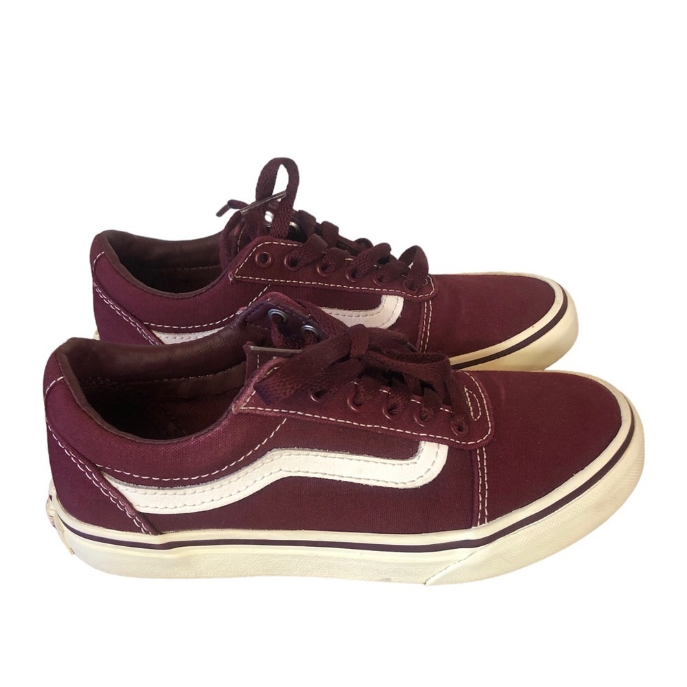 Vans Sneakers Unisex Size 1 Burgundy  Lace Up Beautiful Gently Used Condition - Picture 3 of 7